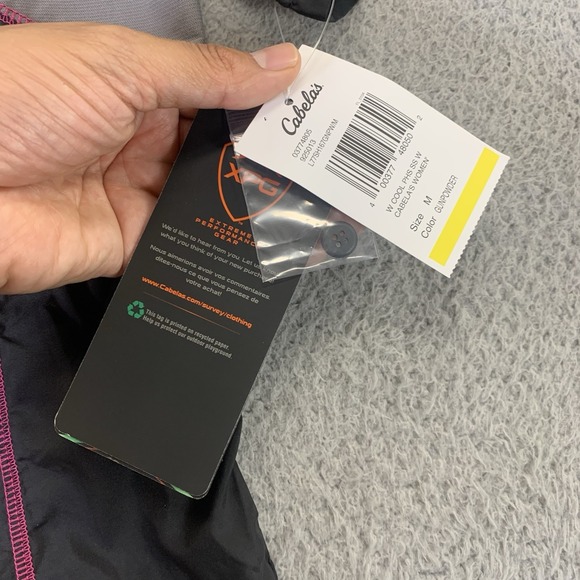 Cabelas XPG Shirt‎ Womens Medium Black Pink Nylon Performance Hike Button Up NWT - Picture 4 of 9